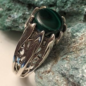 ‼️SOLD‼️Malachite Ring Sterling Silver Jewelry